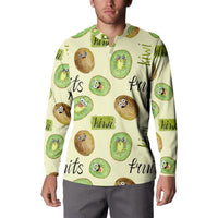 Kiwi Cute Humorous Button Sweatshirt New Zealand Fruit