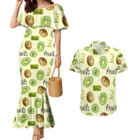 Kiwi Cute Humorous Couples Matching Mermaid Dress and Hawaiian Shirt New Zealand Fruit DT02 Yellow - Polynesian Pride