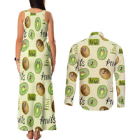 Kiwi Cute Humorous Couples Matching Tank Maxi Dress and Long Sleeve Button Shirt New Zealand Fruit DT02 - Polynesian Pride