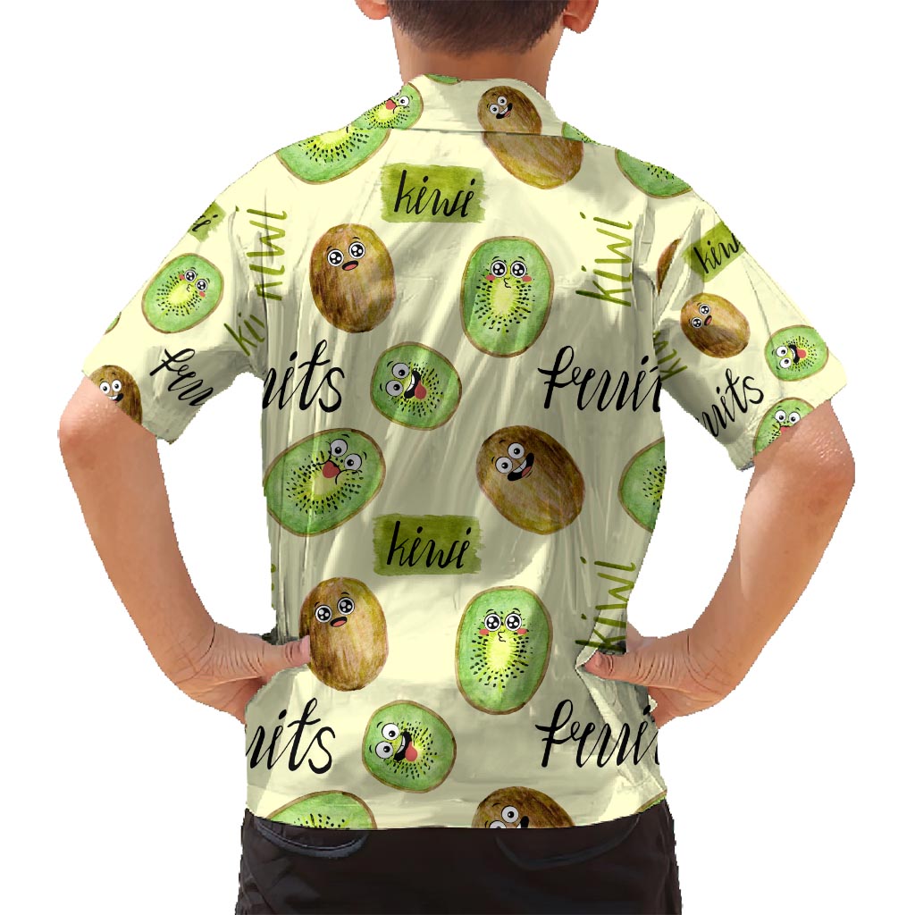 Kiwi Cute Humorous Family Matching Long Sleeve Bodycon Dress and Hawaiian Shirt New Zealand Fruit DT02 - Polynesian Pride