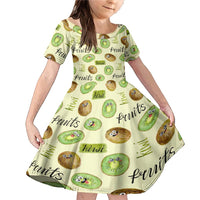 Kiwi Cute Humorous Family Matching Mermaid Dress and Hawaiian Shirt New Zealand Fruit DT02 Daughter's Dress Yellow - Polynesian Pride