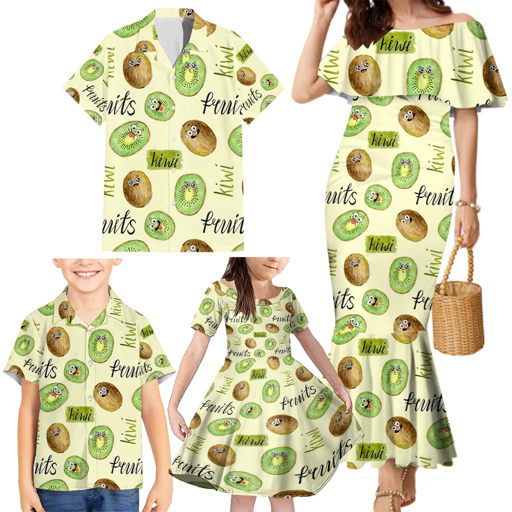 Kiwi Cute Humorous Family Matching Mermaid Dress and Hawaiian Shirt New Zealand Fruit DT02 - Polynesian Pride