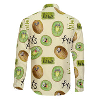 Kiwi Cute Humorous Family Matching Off The Shoulder Long Sleeve Dress and Hawaiian Shirt New Zealand Fruit DT02 - Polynesian Pride