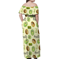 Kiwi Cute Humorous Family Matching Off Shoulder Maxi Dress and Hawaiian Shirt New Zealand Fruit DT02 - Polynesian Pride