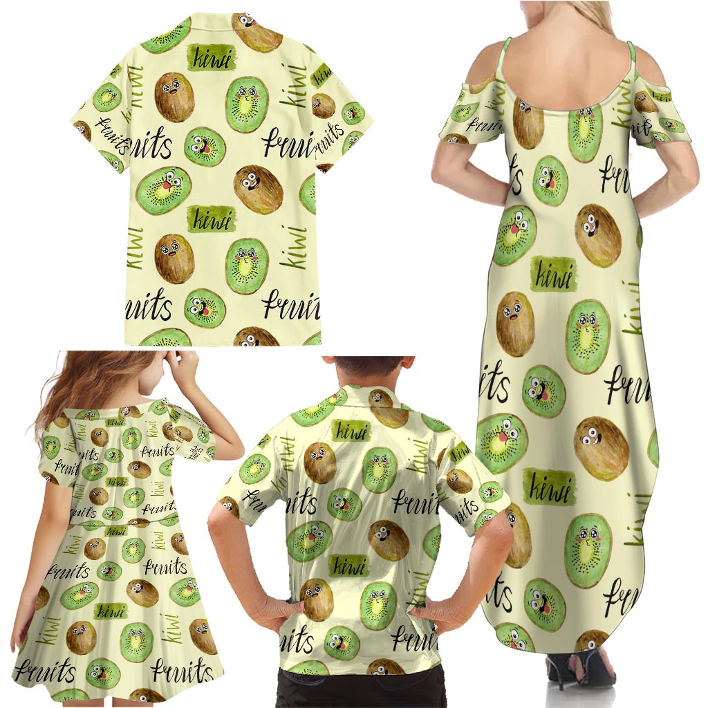 Kiwi Cute Humorous Family Matching Summer Maxi Dress and Hawaiian Shirt New Zealand Fruit DT02 - Polynesian Pride