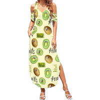 Kiwi Cute Humorous Family Matching Summer Maxi Dress and Hawaiian Shirt New Zealand Fruit DT02 Mom's Dress Yellow - Polynesian Pride
