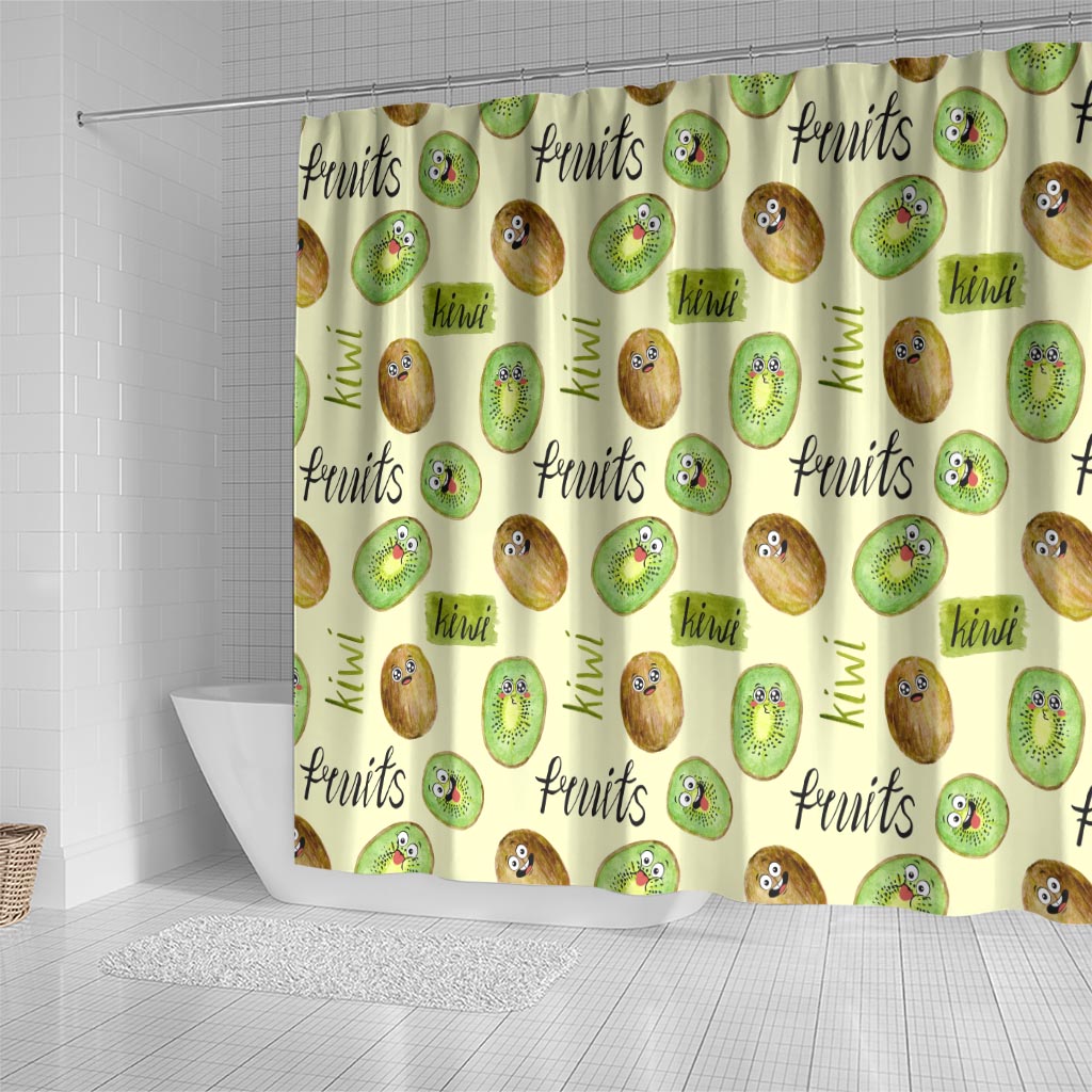Kiwi Cute Humorous Shower Curtain New Zealand Fruit DT02 - Polynesian Pride