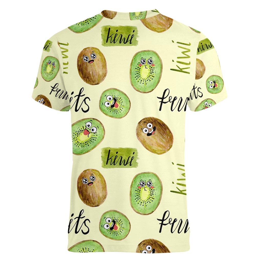 Kiwi Cute Humorous Women V-Neck T-Shirt New Zealand Fruit DT02 - Polynesian Pride