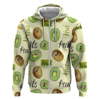 Kiwi Cute Humorous Zip Hoodie New Zealand Fruit DT02 Zip Hoodie Yellow - Polynesian Pride