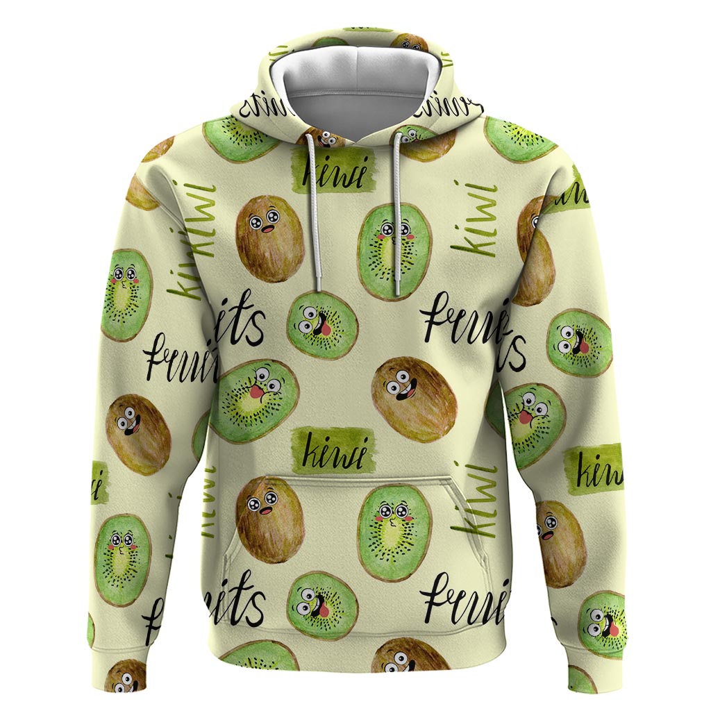 Kiwi Cute Humorous Zip Hoodie New Zealand Fruit DT02 Pullover Hoodie Yellow - Polynesian Pride