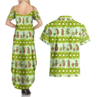 New Zealand Kiwi Fruit Witty Kiwi Bird Couples Matching Summer Maxi Dress and Hawaiian Shirt DT02 - Polynesian Pride