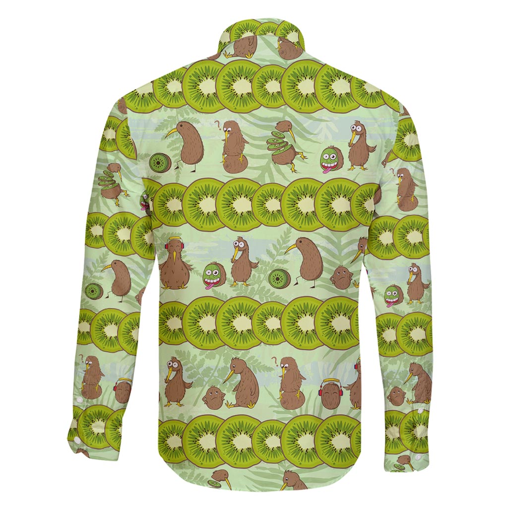 New Zealand Kiwi Fruit Witty Kiwi Bird Family Matching Long Sleeve Bodycon Dress and Hawaiian Shirt DT02 - Polynesian Pride