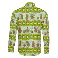 New Zealand Kiwi Fruit Witty Kiwi Bird Family Matching Off The Shoulder Long Sleeve Dress and Hawaiian Shirt DT02 - Polynesian Pride