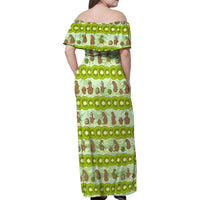 New Zealand Kiwi Fruit Witty Kiwi Bird Family Matching Off Shoulder Maxi Dress and Hawaiian Shirt DT02 - Polynesian Pride