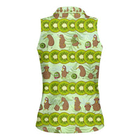 New Zealand Kiwi Fruit Witty Kiwi Bird Women Sleeveless Polo Shirt DT02 - Polynesian Pride
