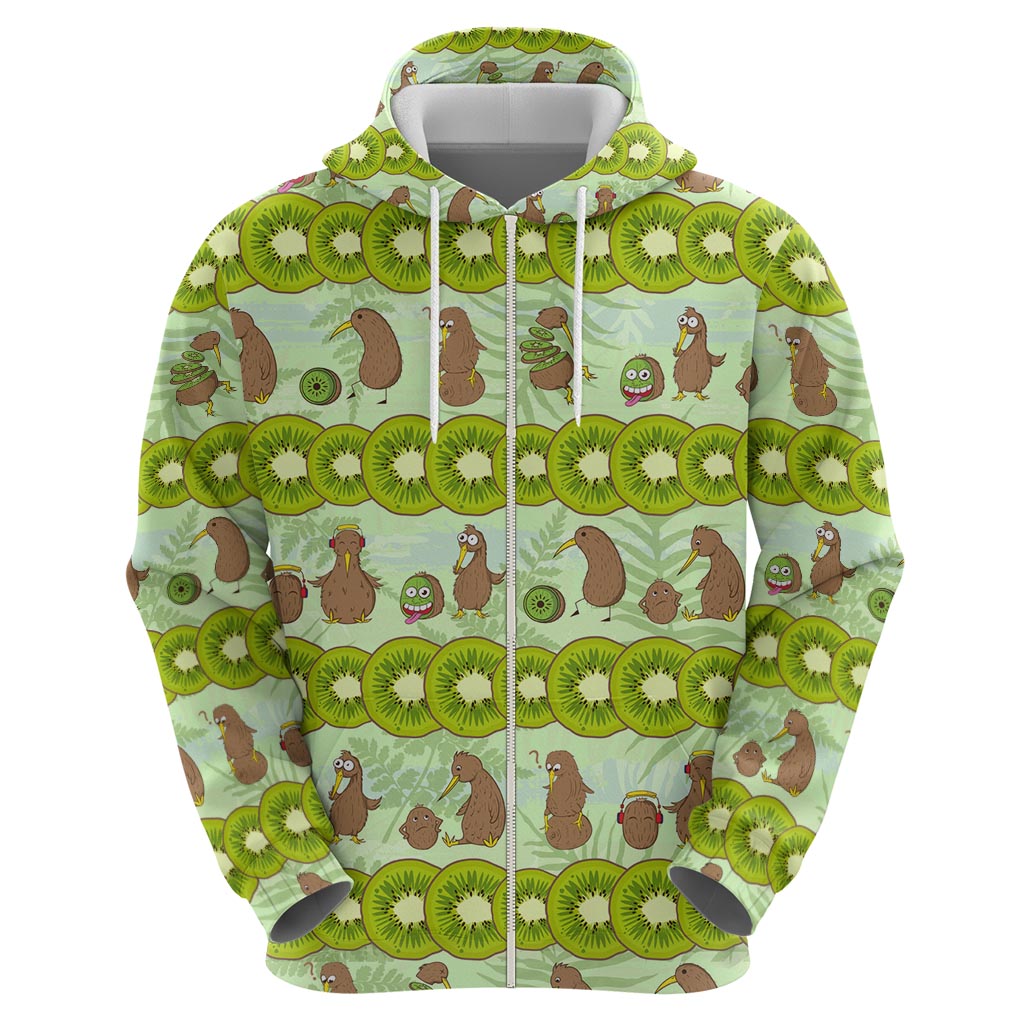 New Zealand Kiwi Fruit Witty Kiwi Bird Zip Hoodie