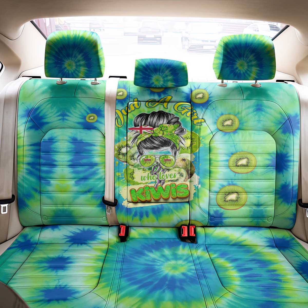 Just a Girl Who Loves Kiwis Back Car Seat Cover New Zealand Tie Dye DT02 - Polynesian Pride
