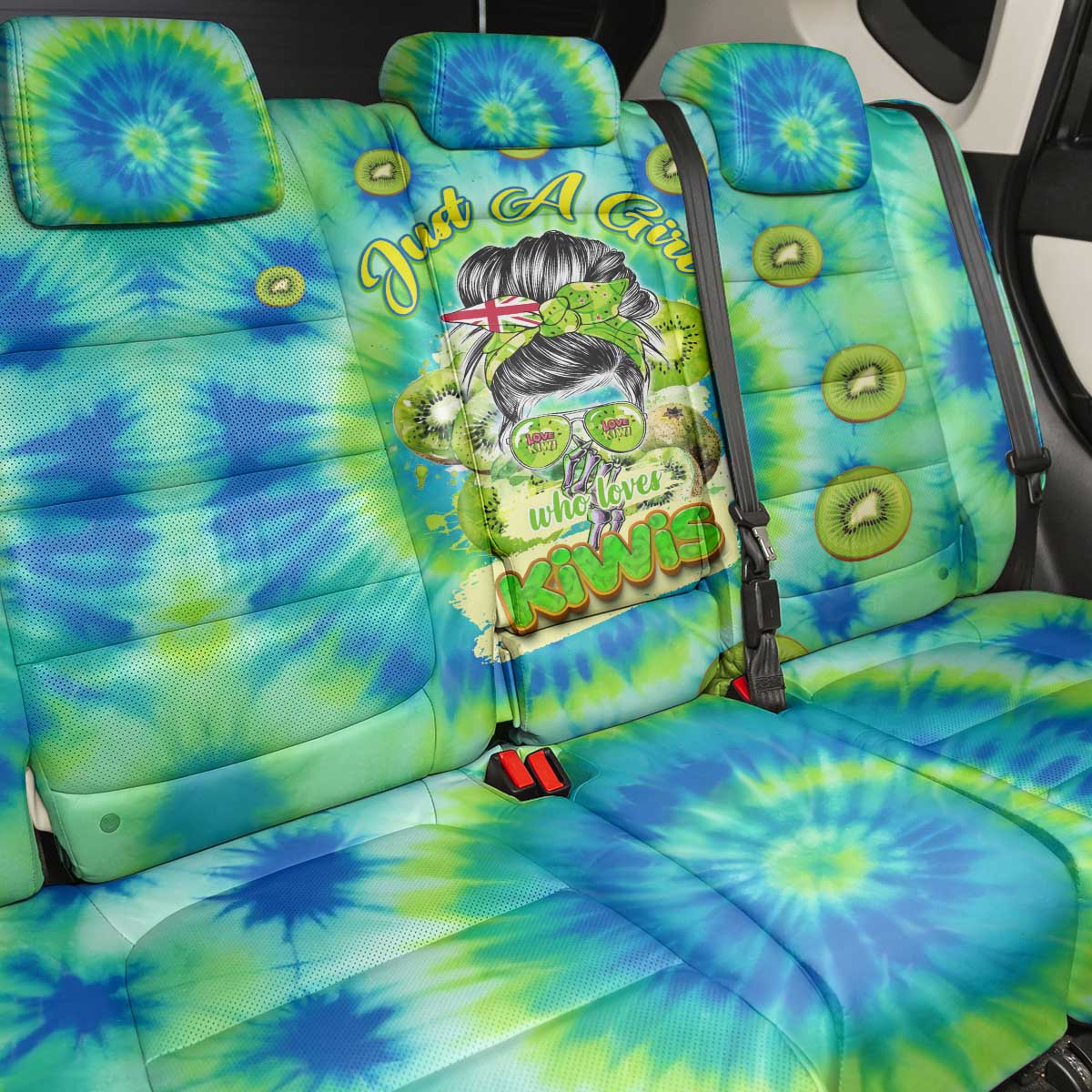 Just a Girl Who Loves Kiwis Back Car Seat Cover New Zealand Tie Dye DT02 - Polynesian Pride