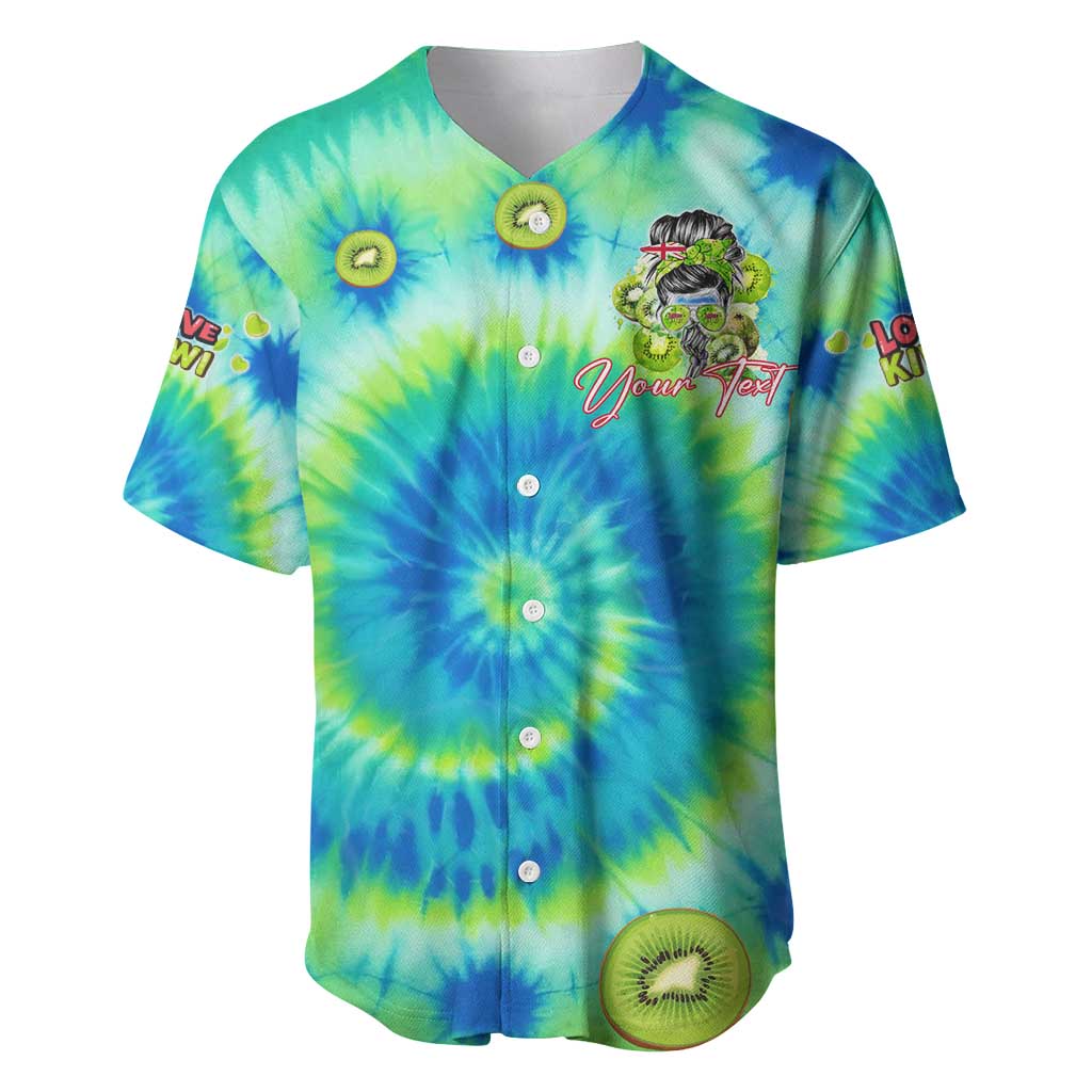Just a Girl Who Loves Kiwis Baseball Jersey New Zealand Tie Dye DT02 Green - Polynesian Pride