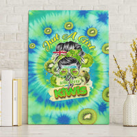 Just a Girl Who Loves Kiwis Canvas Wall Art New Zealand Tie Dye DT02 Without Frame Green - Polynesian Pride