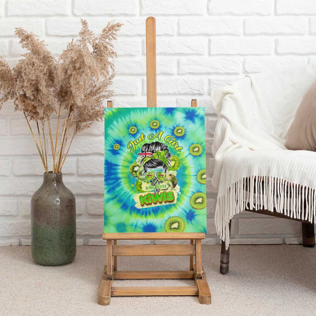 Just a Girl Who Loves Kiwis Canvas Wall Art New Zealand Tie Dye DT02 - Polynesian Pride