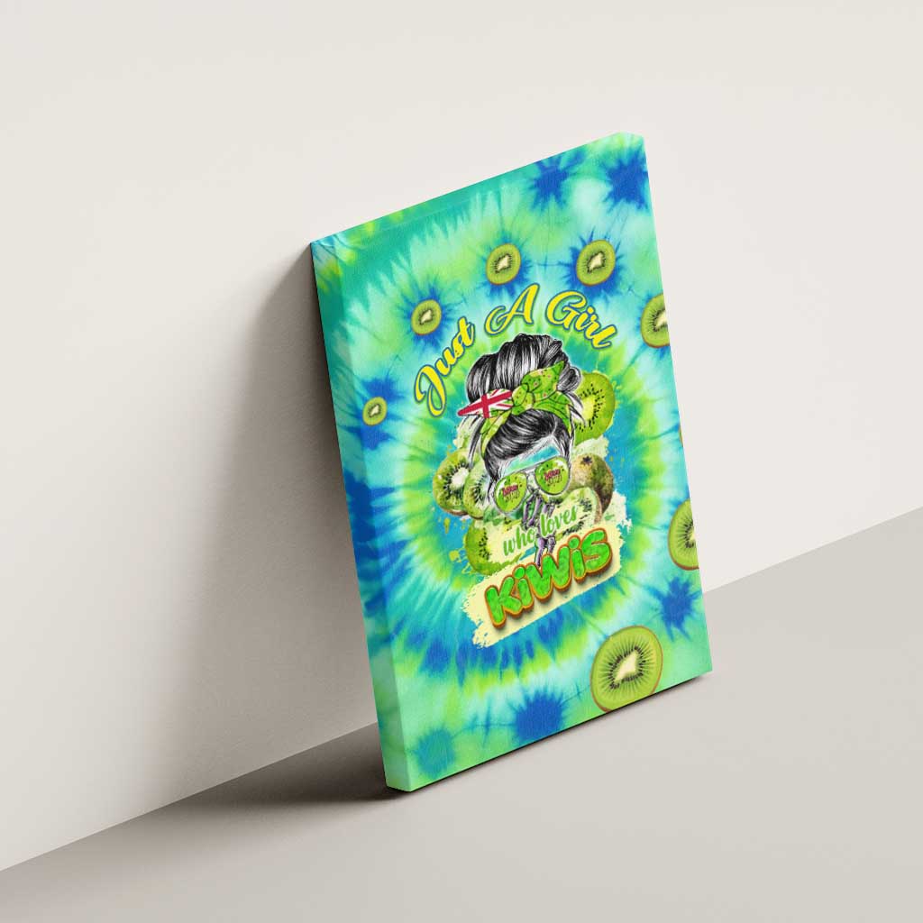 Just a Girl Who Loves Kiwis Canvas Wall Art New Zealand Tie Dye DT02 - Polynesian Pride