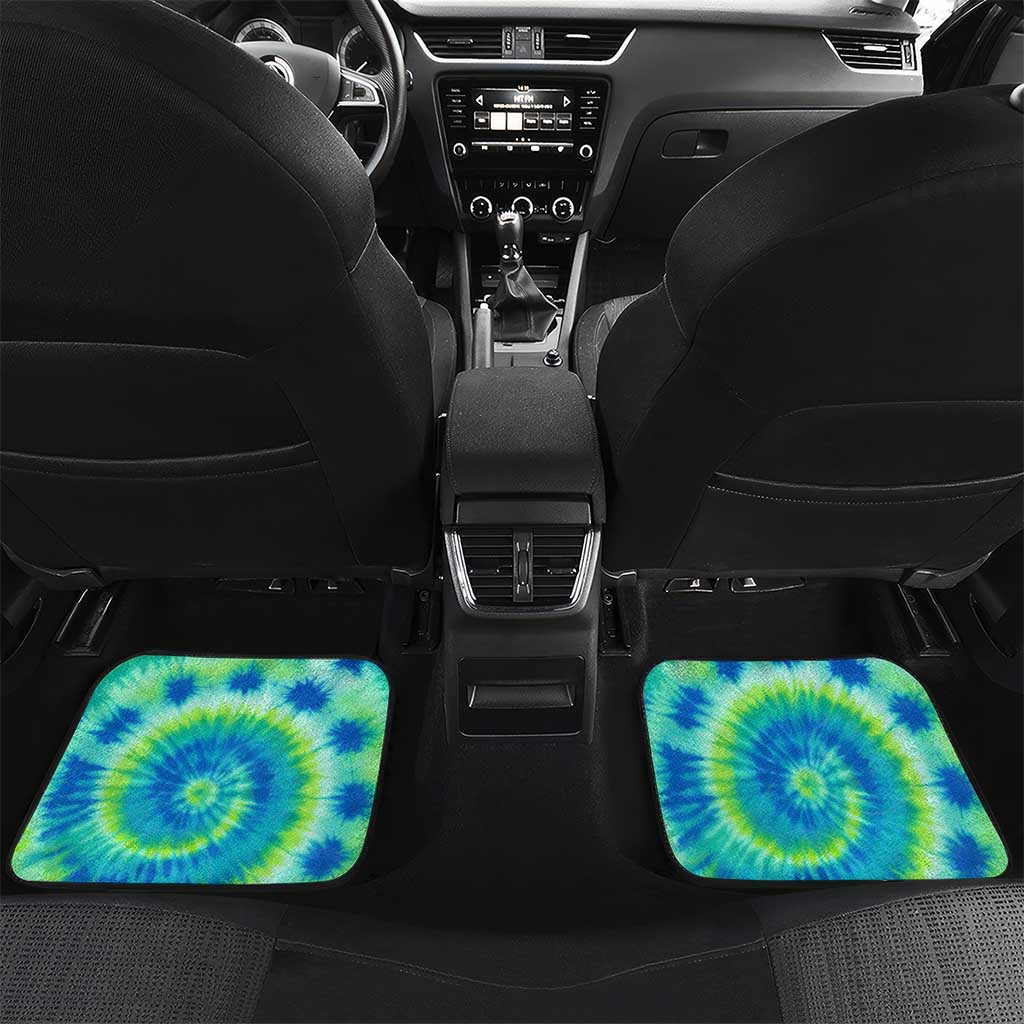 Just a Girl Who Loves Kiwis Car Mats New Zealand Tie Dye DT02 Set 2pcs - Back Green - Polynesian Pride