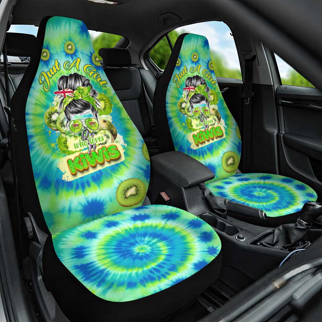 Just a Girl Who Loves Kiwis Car Seat Cover New Zealand Tie Dye DT02 One Size Green - Polynesian Pride