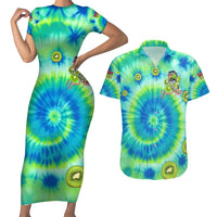 Just a Girl Who Loves Kiwis Couples Matching Short Sleeve Bodycon Dress and Hawaiian Shirt New Zealand Tie Dye DT02 Green - Polynesian Pride