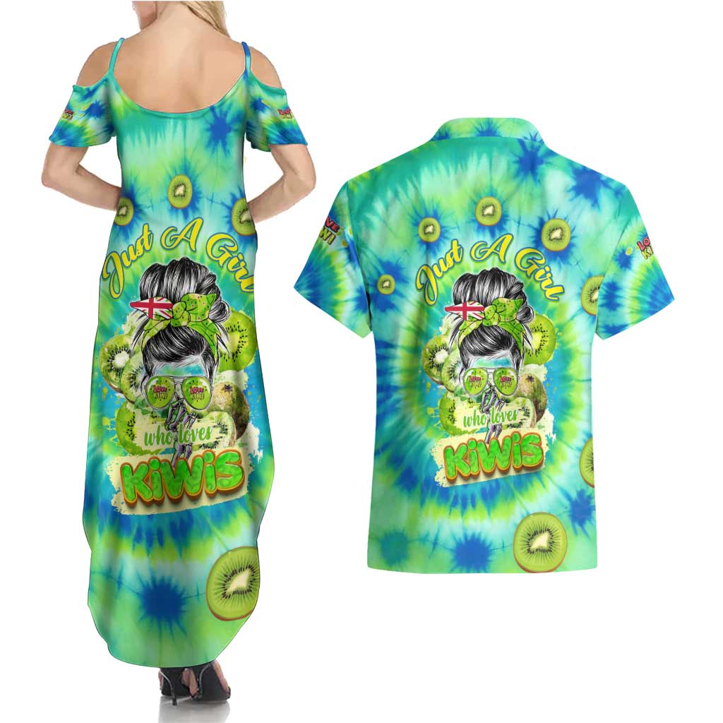 Just a Girl Who Loves Kiwis Couples Matching Summer Maxi Dress and Hawaiian Shirt New Zealand Tie Dye DT02 - Polynesian Pride