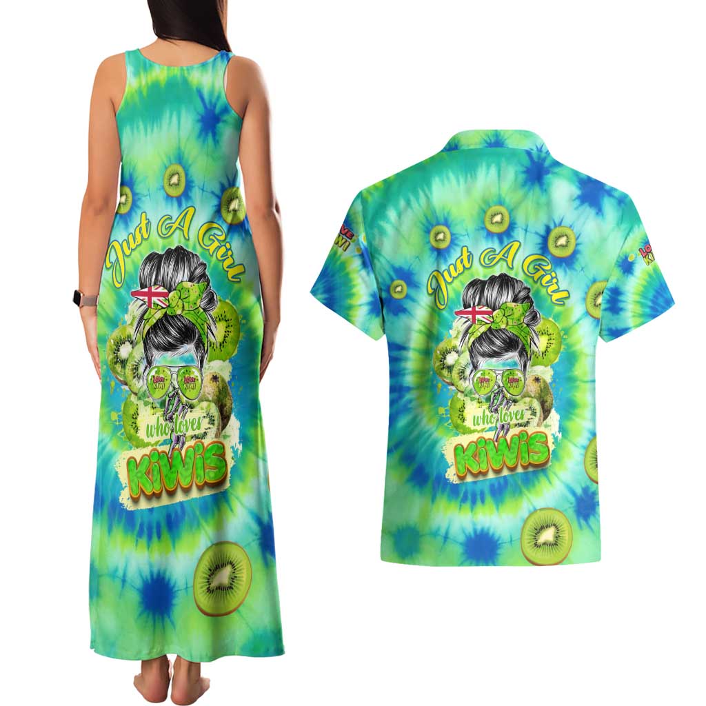 Just a Girl Who Loves Kiwis Couples Matching Tank Maxi Dress and Hawaiian Shirt New Zealand Tie Dye DT02 - Polynesian Pride