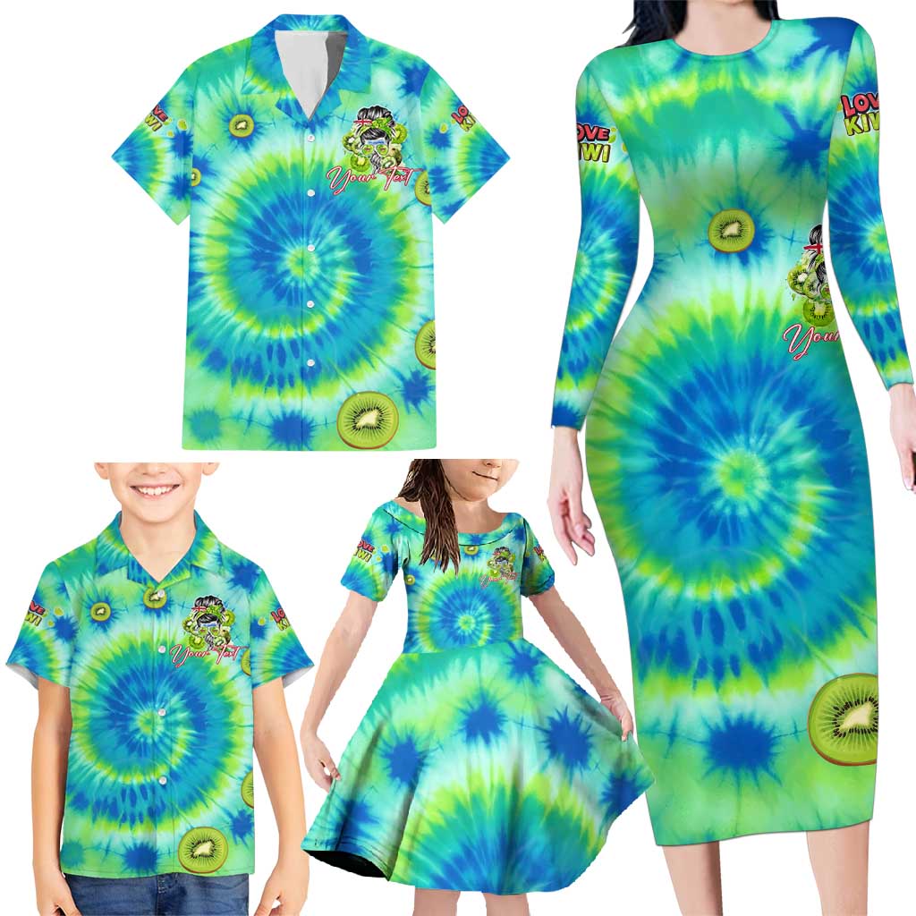 Just a Girl Who Loves Kiwis Family Matching Long Sleeve Bodycon Dress and Hawaiian Shirt New Zealand Tie Dye DT02 - Polynesian Pride