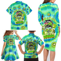 Just a Girl Who Loves Kiwis Family Matching Long Sleeve Bodycon Dress and Hawaiian Shirt New Zealand Tie Dye DT02 - Polynesian Pride
