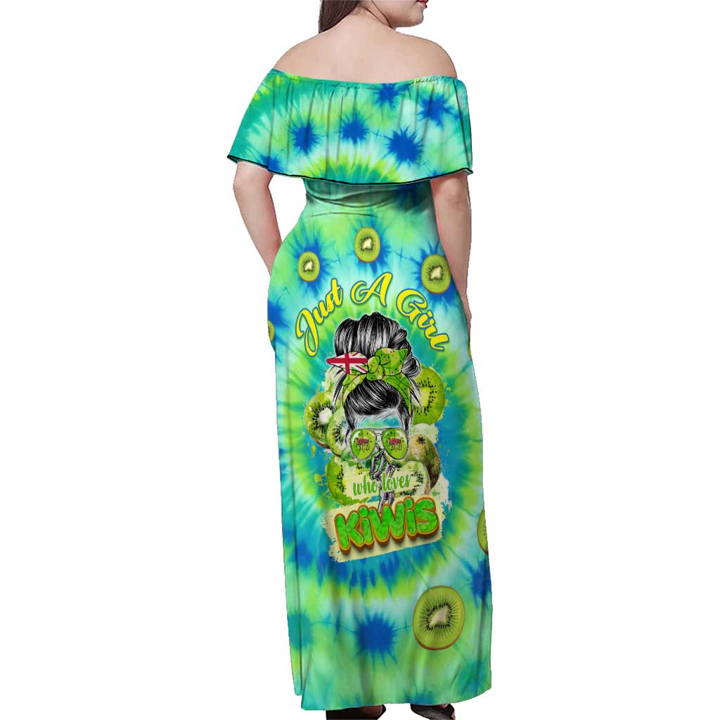Just a Girl Who Loves Kiwis Family Matching Off Shoulder Maxi Dress and Hawaiian Shirt New Zealand Tie Dye DT02 - Polynesian Pride