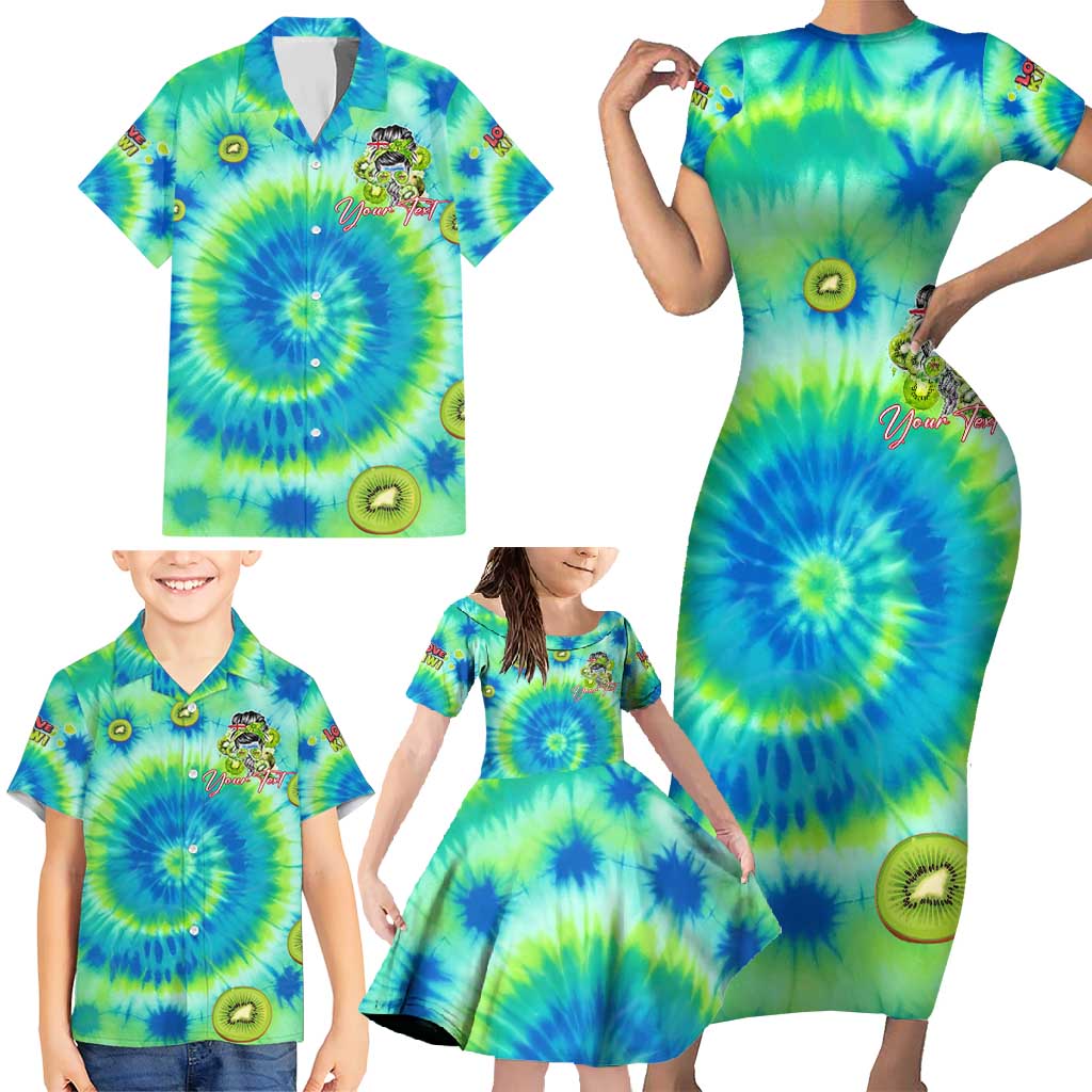 Just a Girl Who Loves Kiwis Family Matching Short Sleeve Bodycon Dress and Hawaiian Shirt New Zealand Tie Dye DT02 - Polynesian Pride