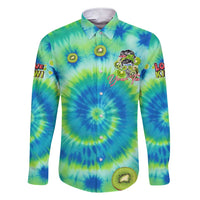 Just a Girl Who Loves Kiwis Family Matching Short Sleeve Bodycon Dress and Hawaiian Shirt New Zealand Tie Dye DT02 Dad's Shirt - Long Sleeve Green - Polynesian Pride