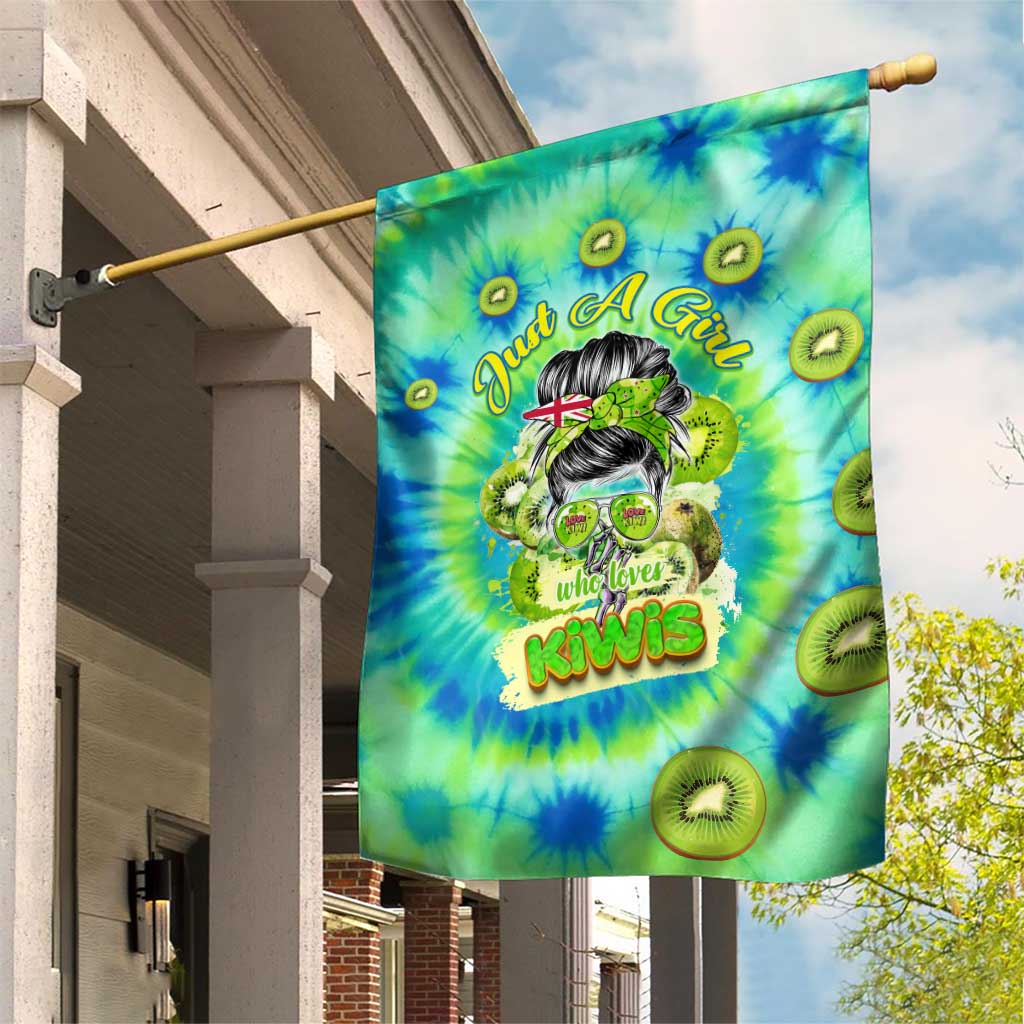 Just a Girl Who Loves Kiwis Garden Flag New Zealand Tie Dye DT02 House Flag Green - Polynesian Pride