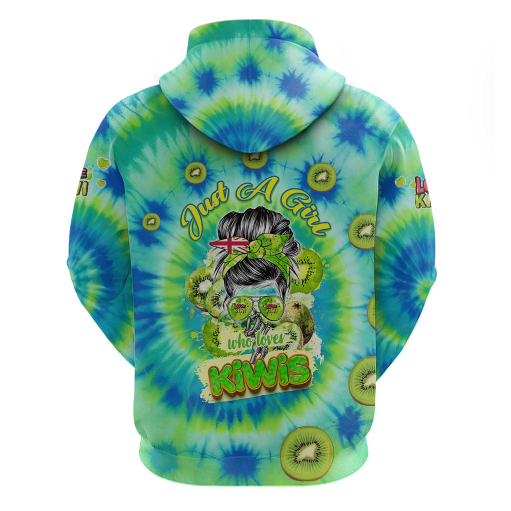 Just a Girl Who Loves Kiwis Hoodie New Zealand Tie Dye DT02 - Polynesian Pride