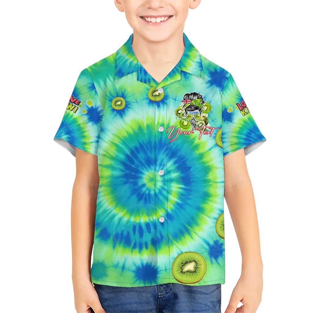 Just a Girl Who Loves Kiwis Kid Hawaiian Shirt New Zealand Tie Dye DT02 Kid Green - Polynesian Pride