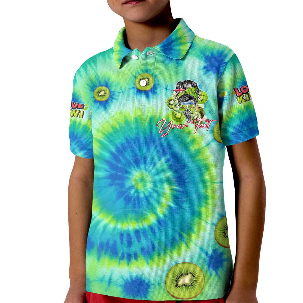 Just a Girl Who Loves Kiwis Kid Polo Shirt New Zealand Tie Dye DT02 Kid Green - Polynesian Pride