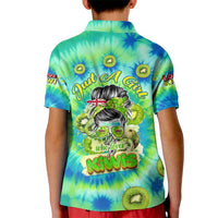 Just a Girl Who Loves Kiwis Kid Polo Shirt New Zealand Tie Dye DT02 - Polynesian Pride