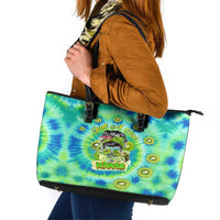 Just a Girl Who Loves Kiwis Leather Tote Bag New Zealand Tie Dye DT02 Green - Polynesian Pride