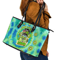 Just a Girl Who Loves Kiwis Leather Tote Bag New Zealand Tie Dye DT02 - Polynesian Pride