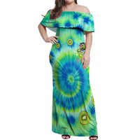 Just a Girl Who Loves Kiwis Off Shoulder Maxi Dress New Zealand Tie Dye DT02 Women Green - Polynesian Pride