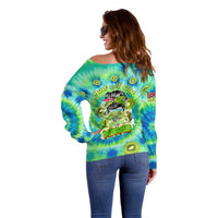 Just a Girl Who Loves Kiwis Off Shoulder Sweater New Zealand Tie Dye DT02 - Polynesian Pride