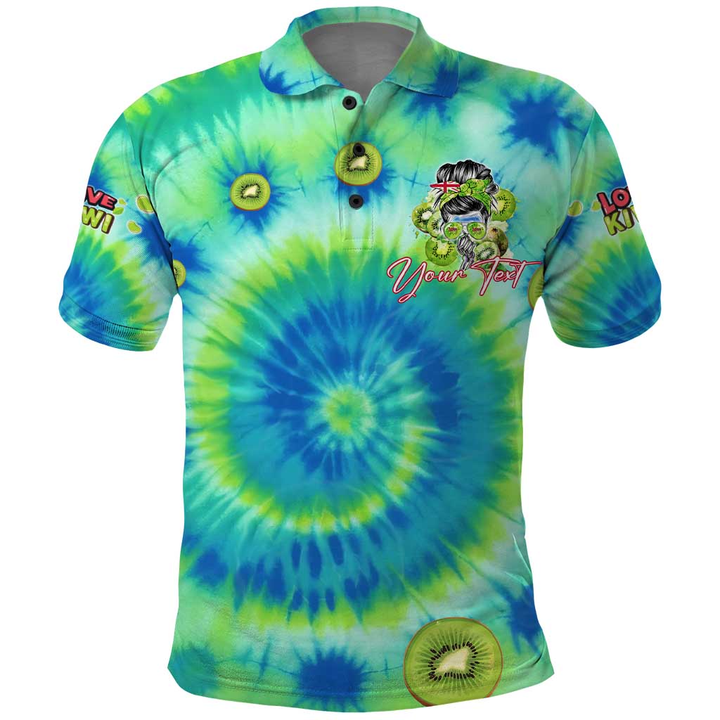 Just a Girl Who Loves Kiwis Polo Shirt New Zealand Tie Dye DT02 Green - Polynesian Pride
