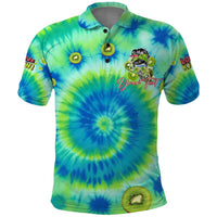 Just a Girl Who Loves Kiwis Polo Shirt New Zealand Tie Dye DT02 Green - Polynesian Pride