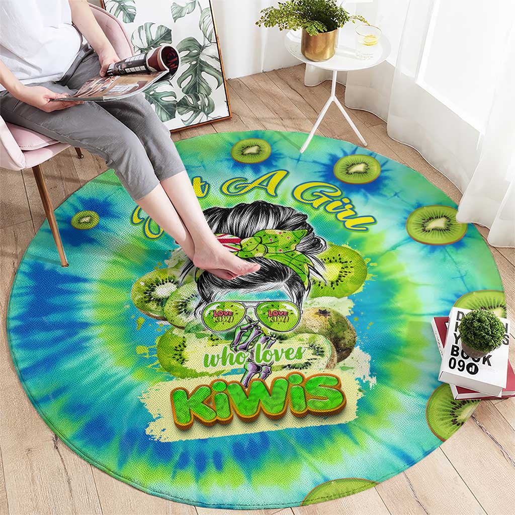 Just a Girl Who Loves Kiwis Round Carpet New Zealand Tie Dye DT02 - Polynesian Pride
