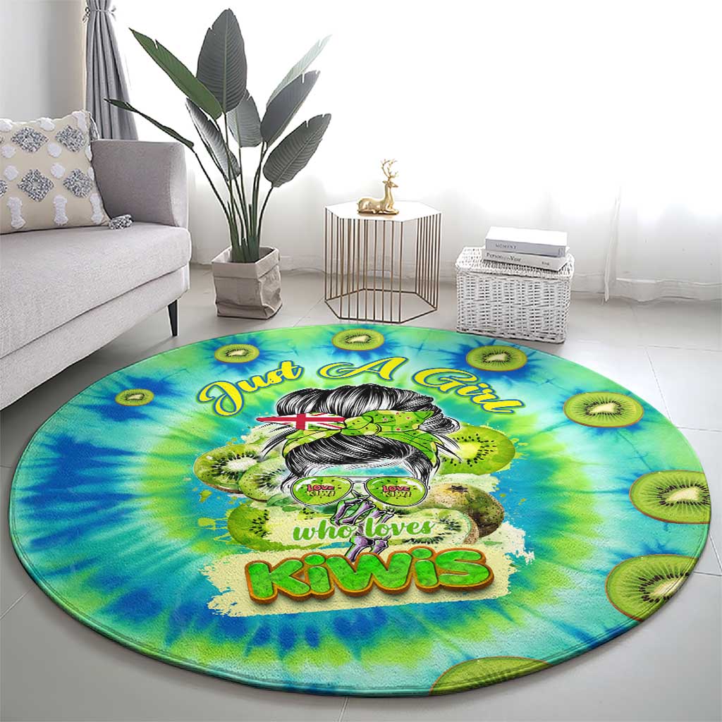 Just a Girl Who Loves Kiwis Round Carpet New Zealand Tie Dye DT02 - Polynesian Pride