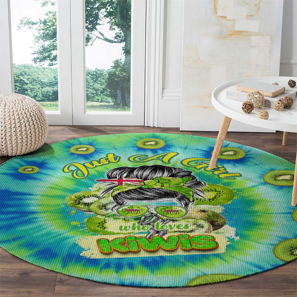 Just a Girl Who Loves Kiwis Round Carpet New Zealand Tie Dye DT02 - Polynesian Pride